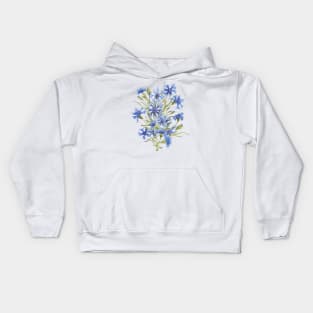 Wildflowers_ Cornflowers_bouquet Kids Hoodie